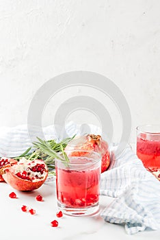 Boozy alcoholic pomegranate cocktail