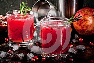 Boozy alcoholic pomegranate cocktail