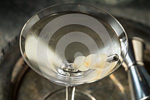 Boozy Dry Gin Gibson Martini