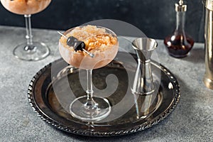 Boozy Frozen Manhattan Slushie Cocktail