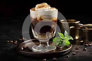 Boozy Irish coffee beverage. Generate Ai