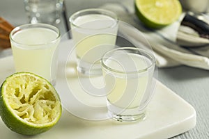 Boozy Lime and Vodka Kamikaze Shots