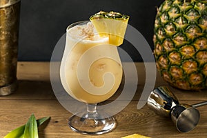 Boozy PIneapple Painkiller Cocktail