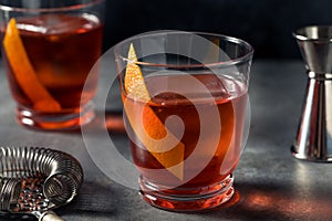 Boozy Refreshing Boulevardier Cocktail