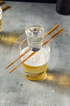 Boozy Refreshing Japanese Sake Bomb Cocktail