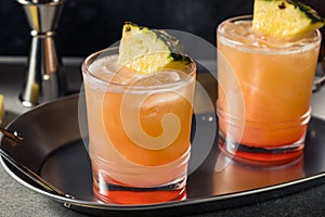 Boozy Refreshing Rum Swizzle Cocktail