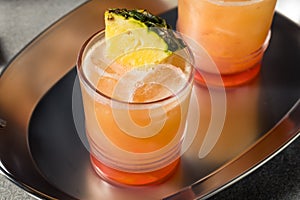 Boozy Refreshing Rum Swizzle Cocktail