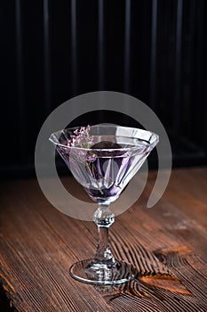 Boozy Refreshing Sweet Violet Aviation Cocktail with Gin and Violette Liquor