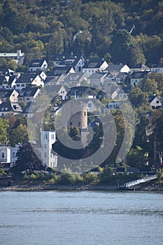 Boppard, Germany - 03 21 2020: city walls tower in Boppard