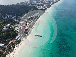 Boracay Island - Aerial Photograph of Front Beach
