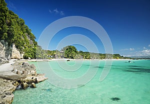 Boracay island tropical diniwid beach in philippines