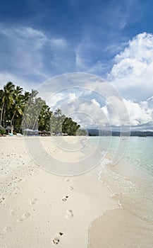 Boracay island white beach background philippines