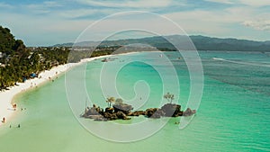 Boracay island with white sandy beach, Philippines