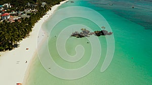 Boracay island with white sandy beach, Philippines