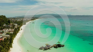 Boracay island with white sandy beach, Philippines