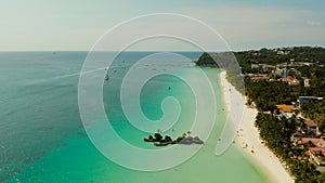 Boracay island with white sandy beach, Philippines