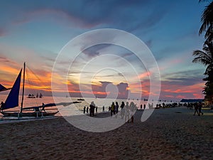 Boracay Sunset Beach Background