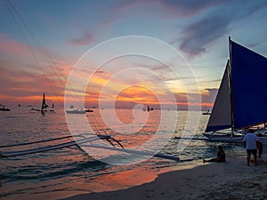 Boracay Sunset Beach Background