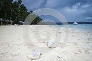 Boracay white beach flip flops philippines