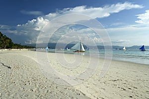 Boracayisland white beach sailing philippines