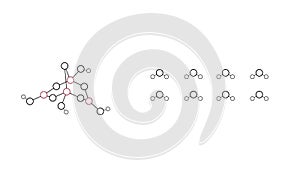 borax molecule, structural chemical formula, ball-and-stick model, isolated image food additive e285