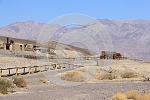 The Borax Museum with wagons