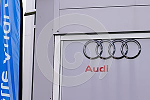 Bordeaux , Aquitaine / France - 01 15 2020 : Audi wall dealership car sign logo shop German automobile manufacturer store