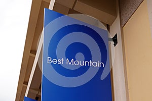 Best Mountain logo brand text sign shop retail for women clothing fashion