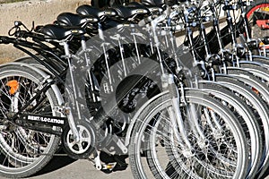 Bordeaux , Aquitaine / France - 09 24 2019 : bike rent detail in city rental cycle