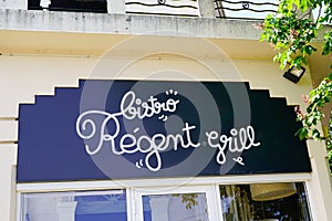 Bordeaux , Aquitaine / France - 05 05 2020 : Bistro regent sign logo brand french bordeaux chain restaurant building