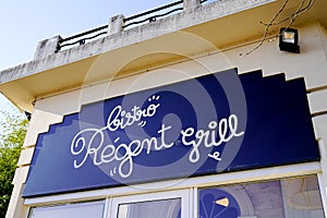 Bordeaux , Aquitaine / France - 01 15 2020 : Bistro regent sign logo brand french chain restaurant building