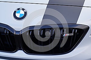 Bordeaux , Aquitaine / France - 01 18 2020 : BMW car logo grill close up Motorsport M2 Front sports car M Performance Edition