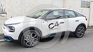 Citroen ec4 new electric modern car c4 in street view