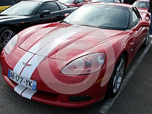 Bordeaux , Aquitaine / France - 06 10 2020 : Corvette Chevrolet c6 sports car parked outdoors