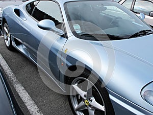 Bordeaux , Aquitaine / France - 06 14 2020 : Ferrari F430 Scuderia blue sports car in street view