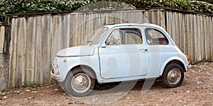 Bordeaux , Aquitaine / France - 03 03 2020 : fiat 500 blue vintage model old timer car sixties side view