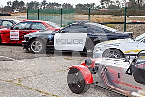 Ford Mustang police car Transformers Film with bmw and lotus 7 caterham seven in