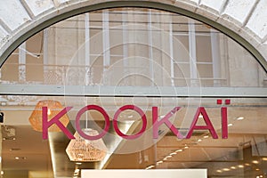Kookai store logo text French brand fashion KookaÃÂ¯ clothing sign shop facade