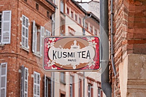 Kusmi Tea paris logo sign and logo text of store brand of hotdrink tea beverage