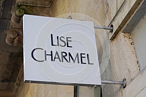 Lise charmel sign and text logo lingerie of store of women underwear