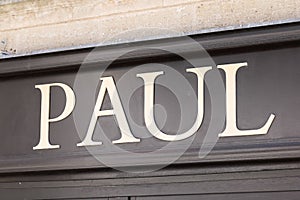 Bordeaux , Aquitaine / France - 05 05 2020 : paul text shop sign and logo of bakery store