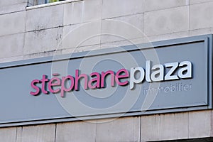 Bordeaux , Aquitaine / France - 02 02 2020 : StÃÂ©phane Plazza sign logo real estate agency store specialized shop