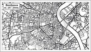 Bordeaux France City Map in Retro Style. Outline Map.