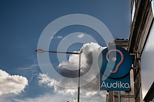 Audika logo on their main office for Bordeaux.