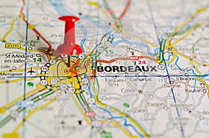 Bordeaux on map