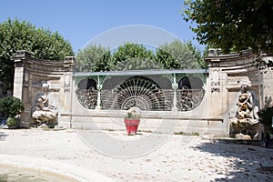 Bordeaux Place Amedee Larrieu ancien entrance market Art Nouveau scrollwork in city photo