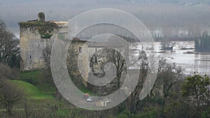 Bordeaux Vineyard, The River Garonne overflowed its banks following heavy rainfall, Entre deux mers, Langoiran, Gironde