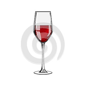bordeaux wine glass cartoon vector illustration photo