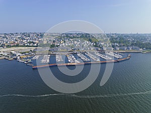 Borden Light Marina aerial view, Fall River, MA, USA