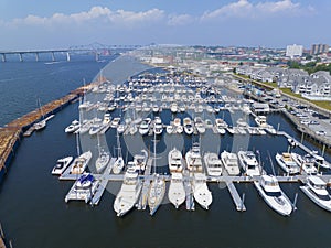 Borden Light Marina aerial view, Fall River, MA, USA